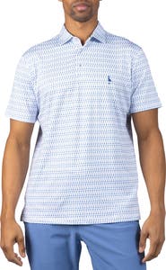 TailorByrd Martini Glass Print Performance Polo