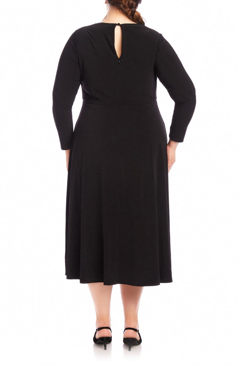 Karen Kane Monroe Knot Front Long Sleeve Stretch Jersey Dress, Alternate, color,