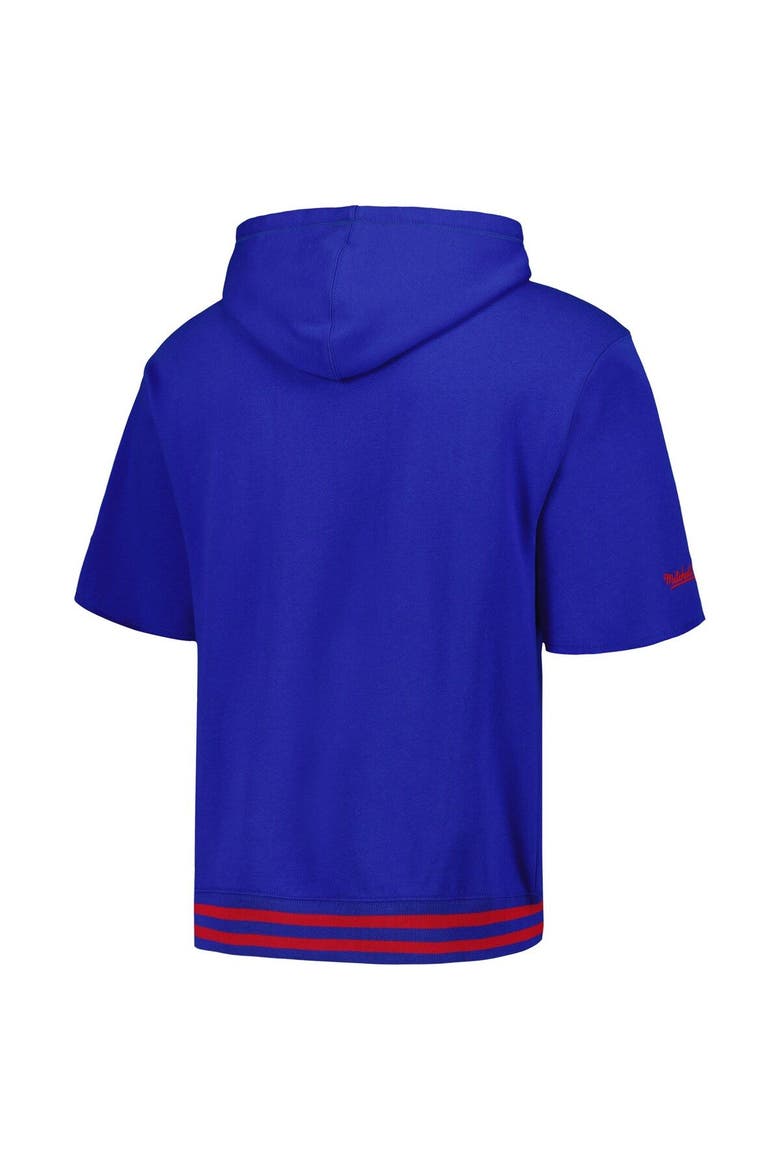 Men's Mitchell & Ness Royal New York Giants Pre-Game Short Sleeve Pullover Hoodie, Alternate, color, Royal