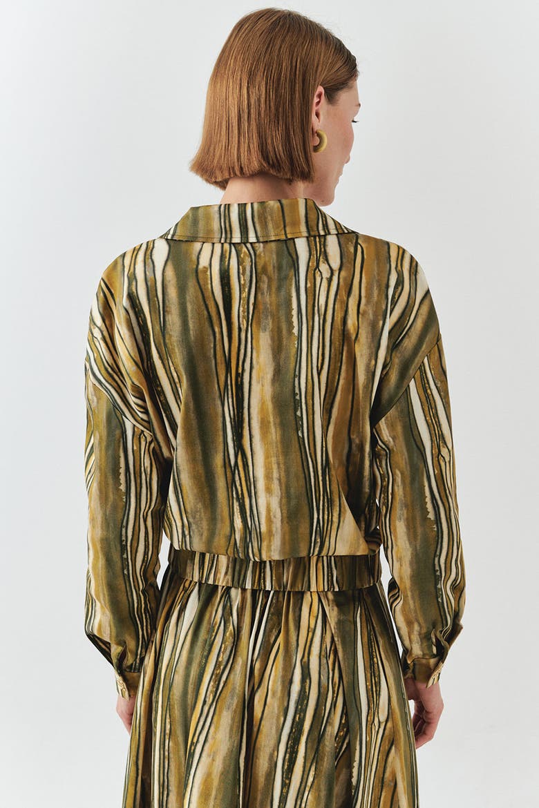 Melina Striped Jacket, Alternate, color, Green