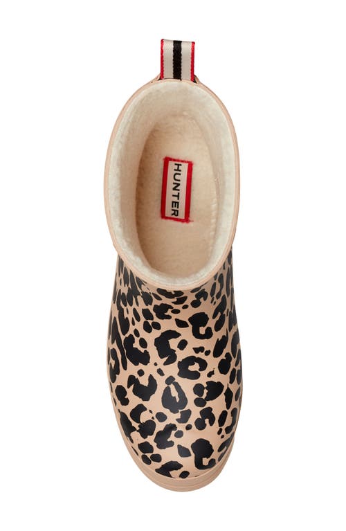 Hunter Play Short Faux Shearling Lined Waterproof Rain Boot In Neutral
