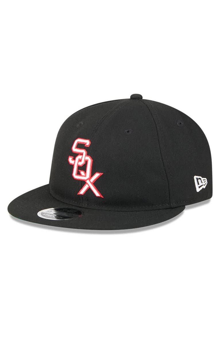 New Era Men's New Era Black Chicago White Sox Baseball Hall of Fame Retro Crown 9FIFTY Adjustable Hat, Alternate, color, Black