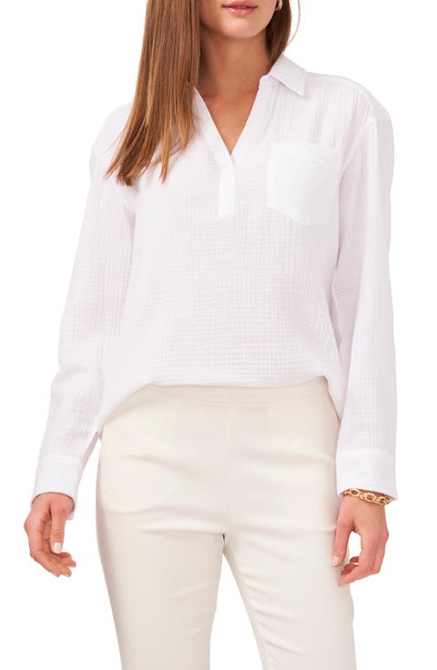 V-Neck Collared Blouse