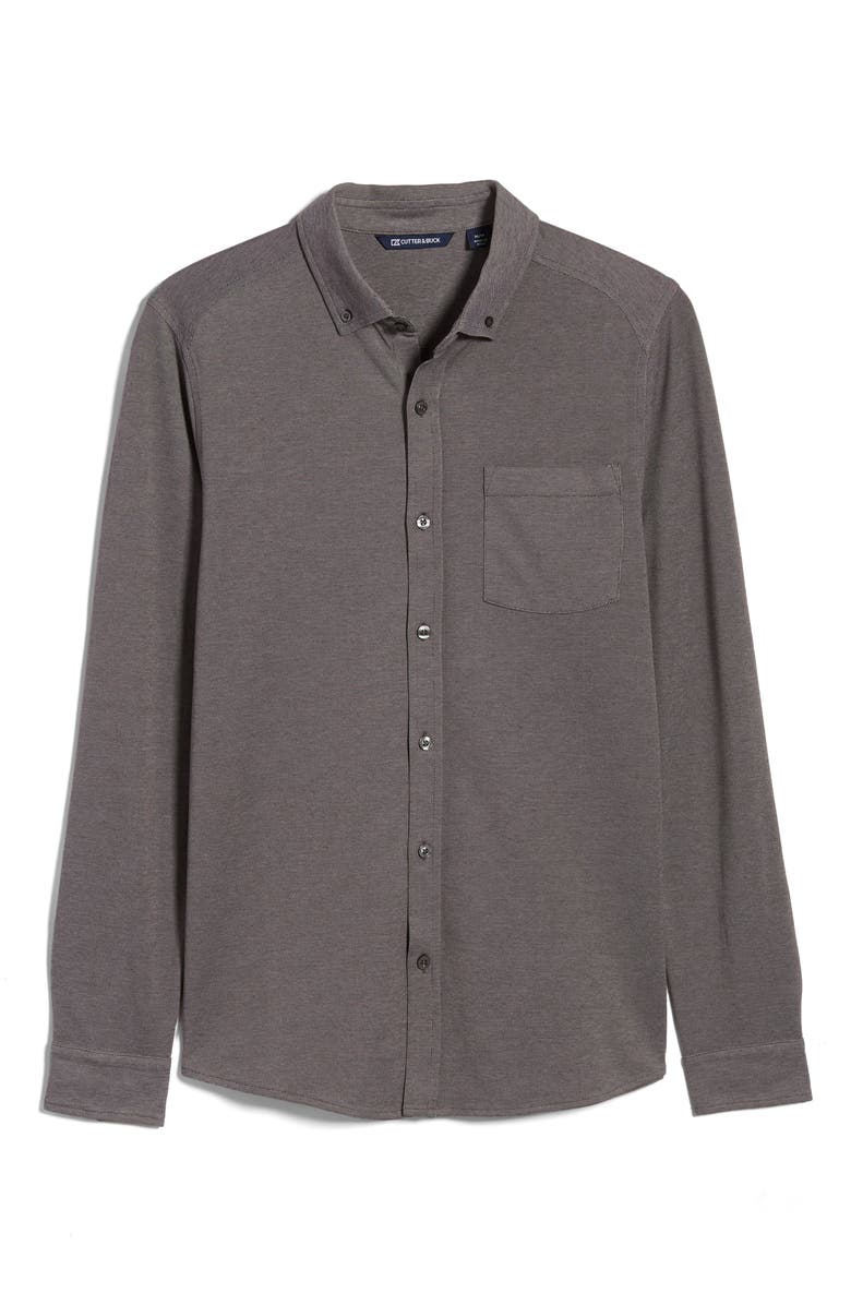 Cutter & Buck Reach Button-Down Piqué Knit Shirt, Main, color, 