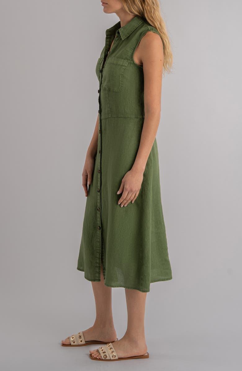 KUT from the Kloth Bowie Linen Button-Up Midi Shirtdress, Alternate, color, 