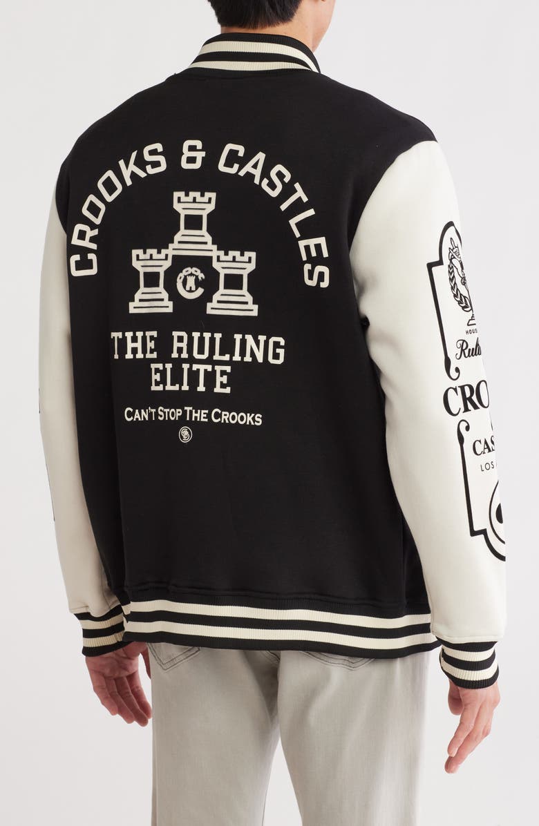 CROOKS AND CASTLES Varsity Elite Fleece Jacket, Alternate, color,