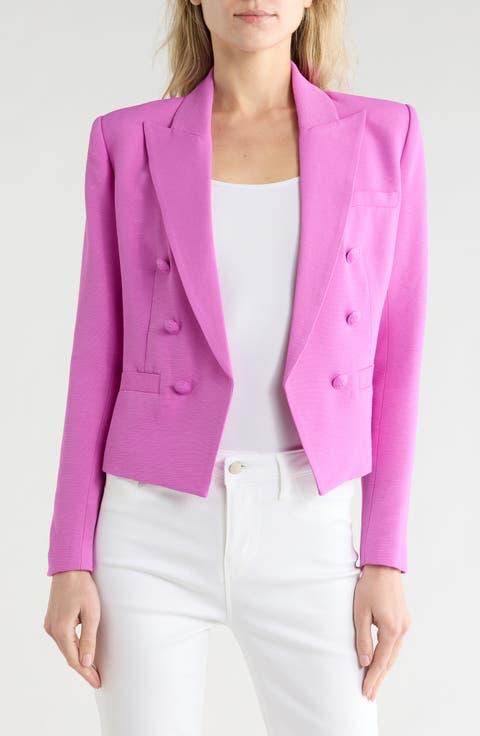 Brooke Texture Double Breasted Crop Blazer