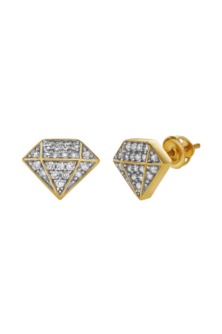 Diadem XL 10K Yellow Gold Cluster Diamond Unisex Earrings - 0.33 Cts, Main, color, 10K Yellow Gold