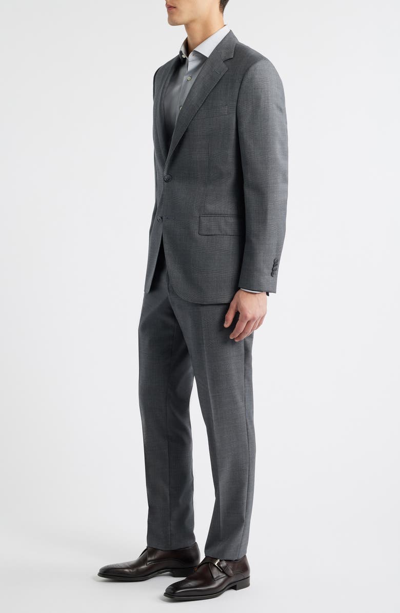 Peter Millar Hartford Classic Fit Charcoal Grey Glen Check Wool Suit, Alternate, color, Charcoal