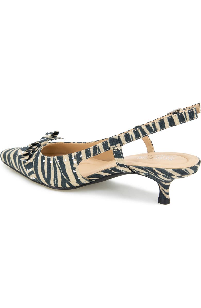 Reaction Kenneth Cole Manchester Slingback Kitten Heel Pump, Alternate, color, Zebra Micro
