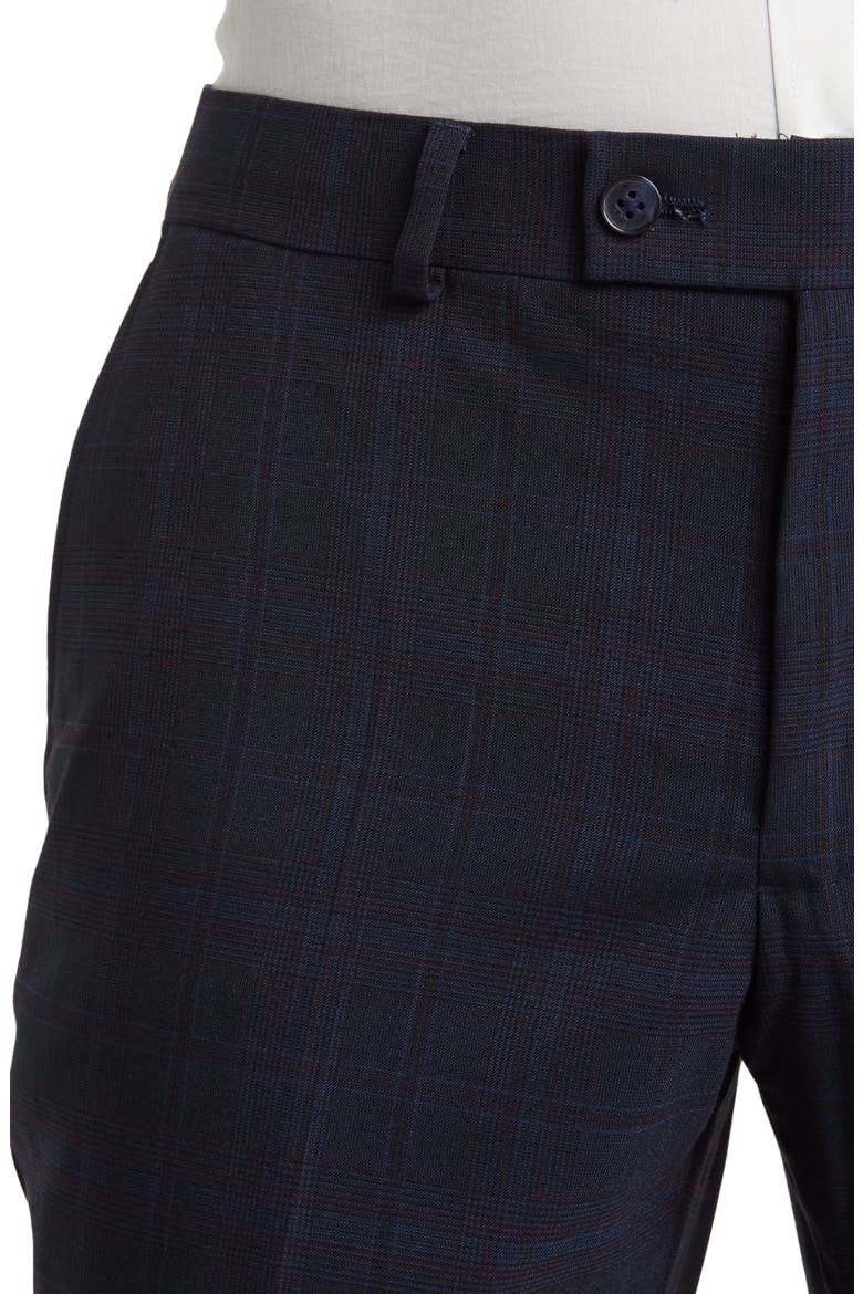 Navy Plaid Peak Lapel Suit, Alternate, color, NAVY