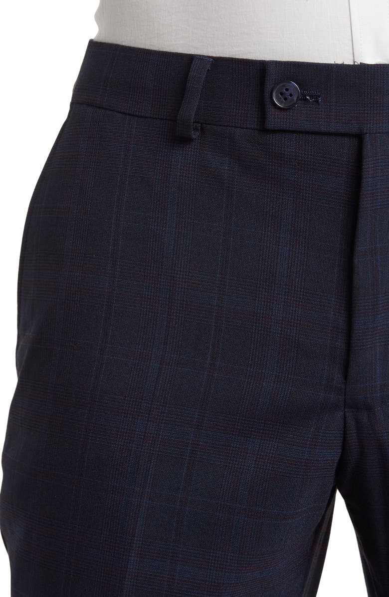 SAVILE ROW CO Navy Plaid Peak Lapel Suit, Alternate, color, Navy