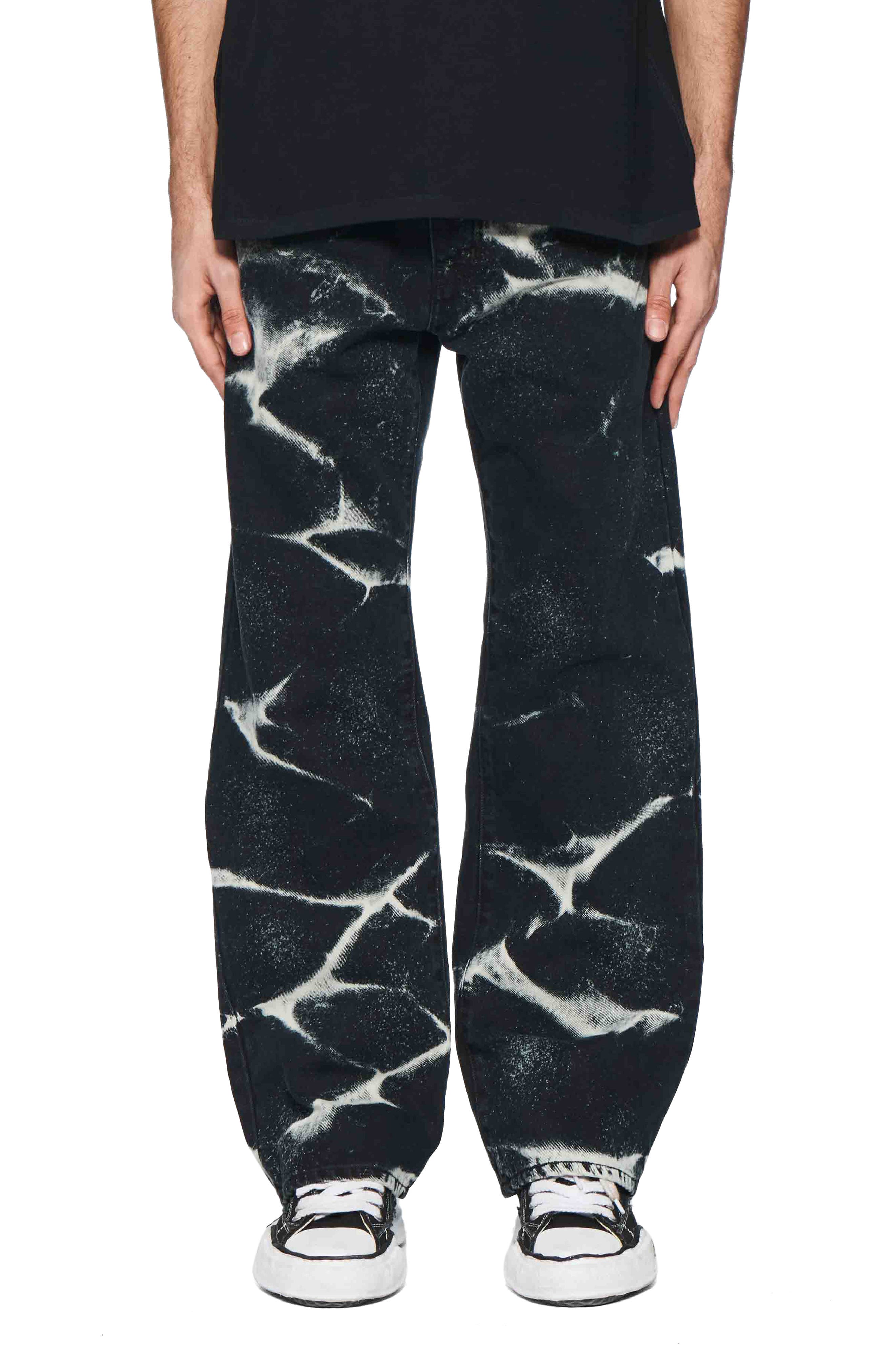 PURPLE BRAND Marble Coated Baggy Jeans