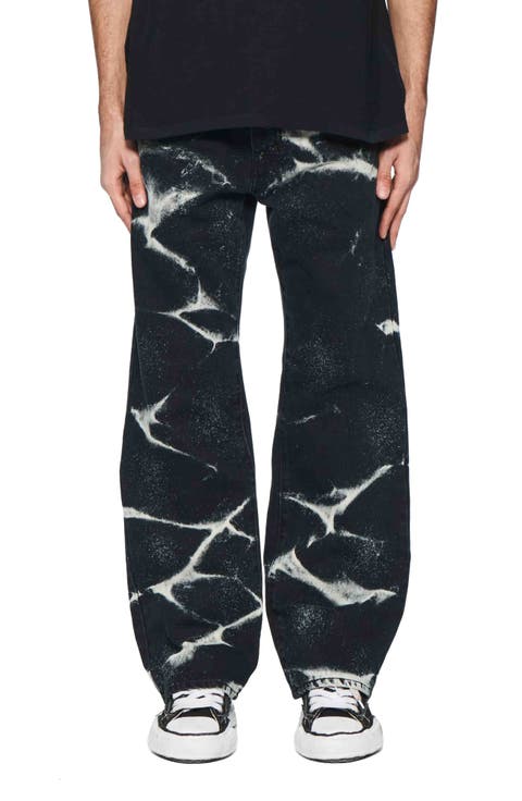 Marble Coated Baggy Jeans