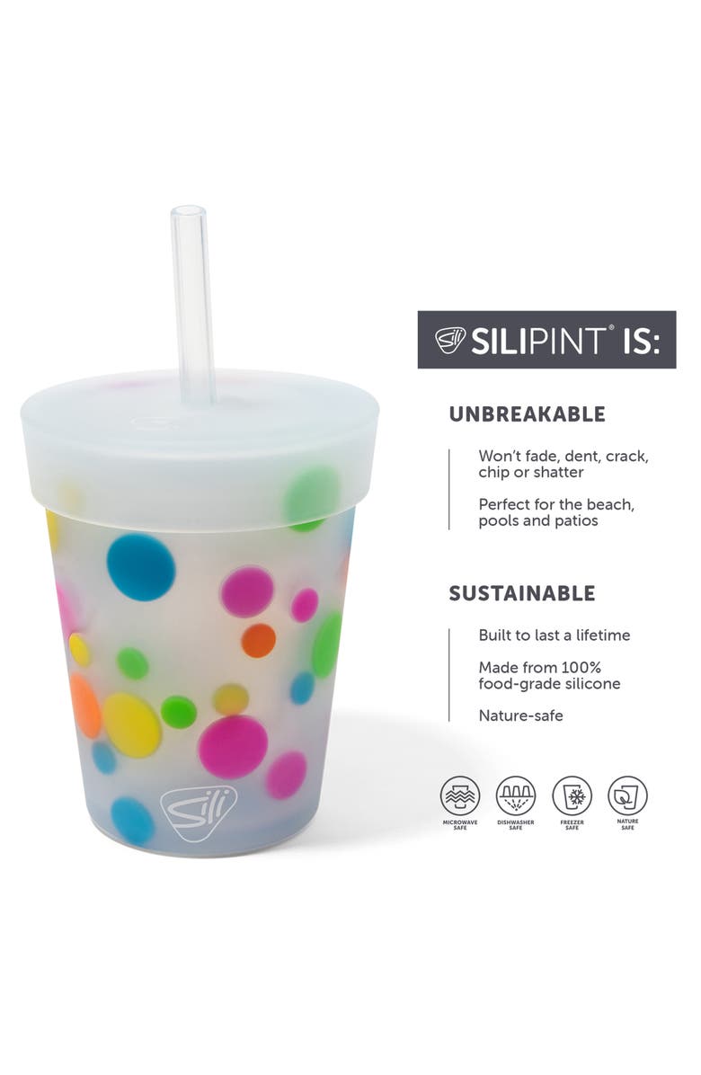 Silipint Kids Straw Tumblers 8oz 2 Pack, Alternate, color, Multicolored