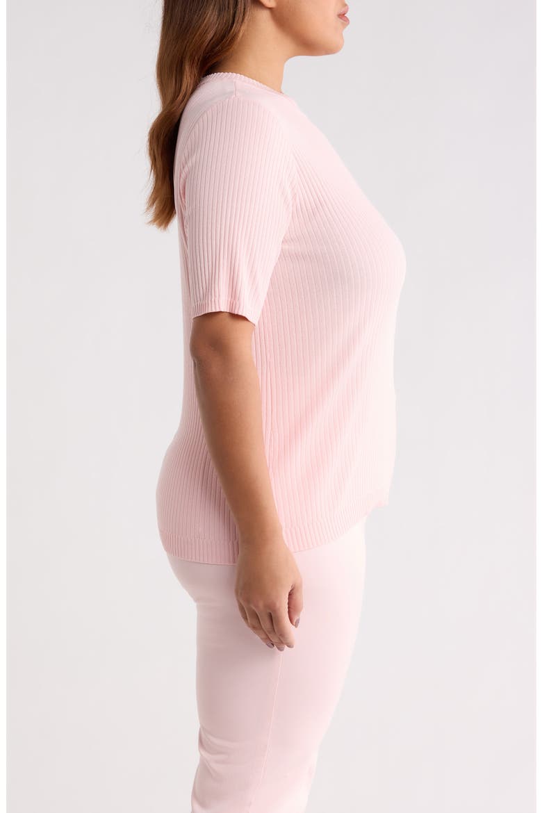Sutton Crewneck Short Sleeve Sweater, Alternate, color, PETAL PINK