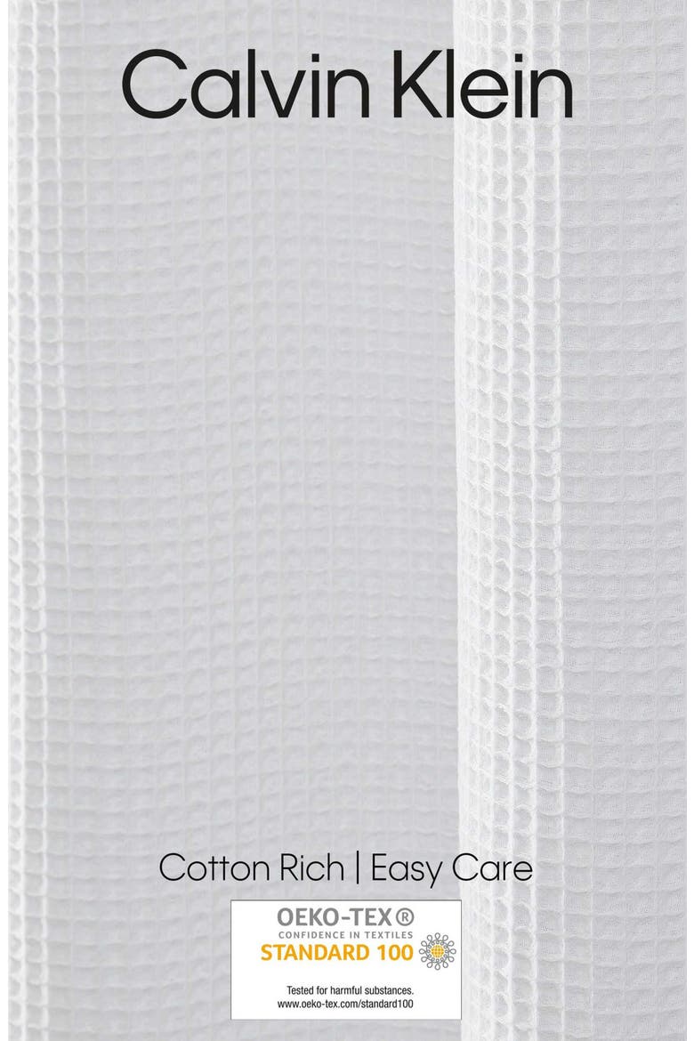 Waffle Weave Shower Curtain, Alternate, color, WHITE