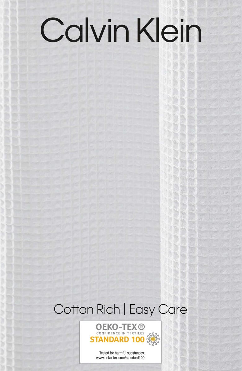 Calvin Klein Waffle Weave Shower Curtain, Alternate, color, White