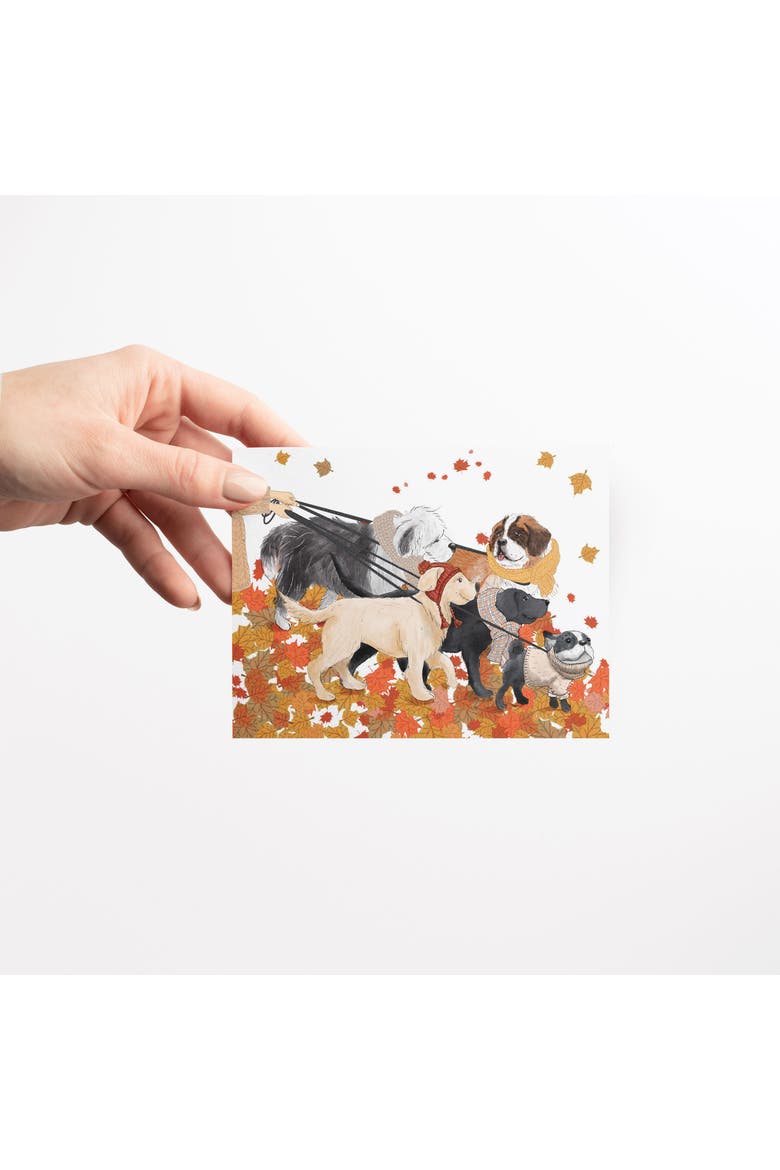 Fall/Halloween Greeting Cards "Fall Dogs Walk", Alternate, color, Multi-Pack