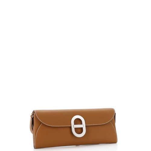 Pre-owned Hermes Hermes Chaine D'ancre To Go Wallet Epsom In Brown