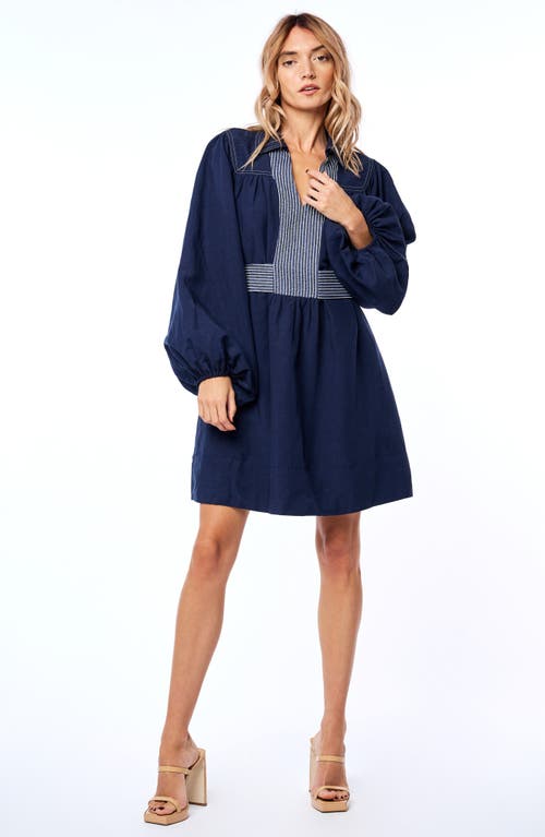 Ciebon Martina Long Sleeve Minidress In Navy