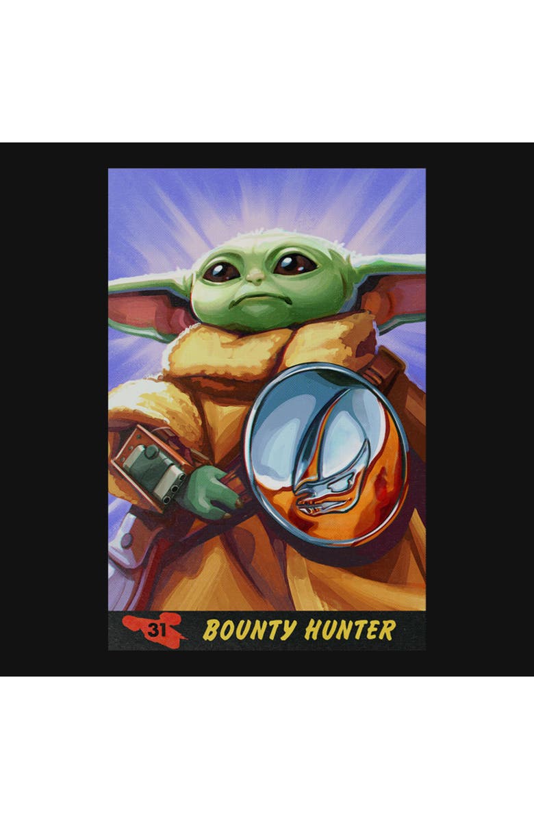 Star Wars: The Mandalorian and Grogu Girl's Star Wars The Mandalorian and Grogu The Child Bounty Hunter Comic Art  Graphic T-Shirt, Alternate, color, Black