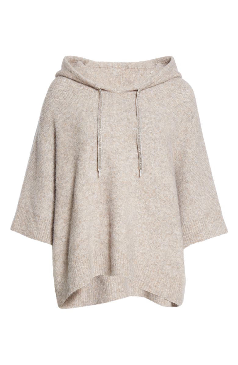 Fabiana Filippi Wool & Alpaca Blend Bouclé Hoodie, Alternate, color,