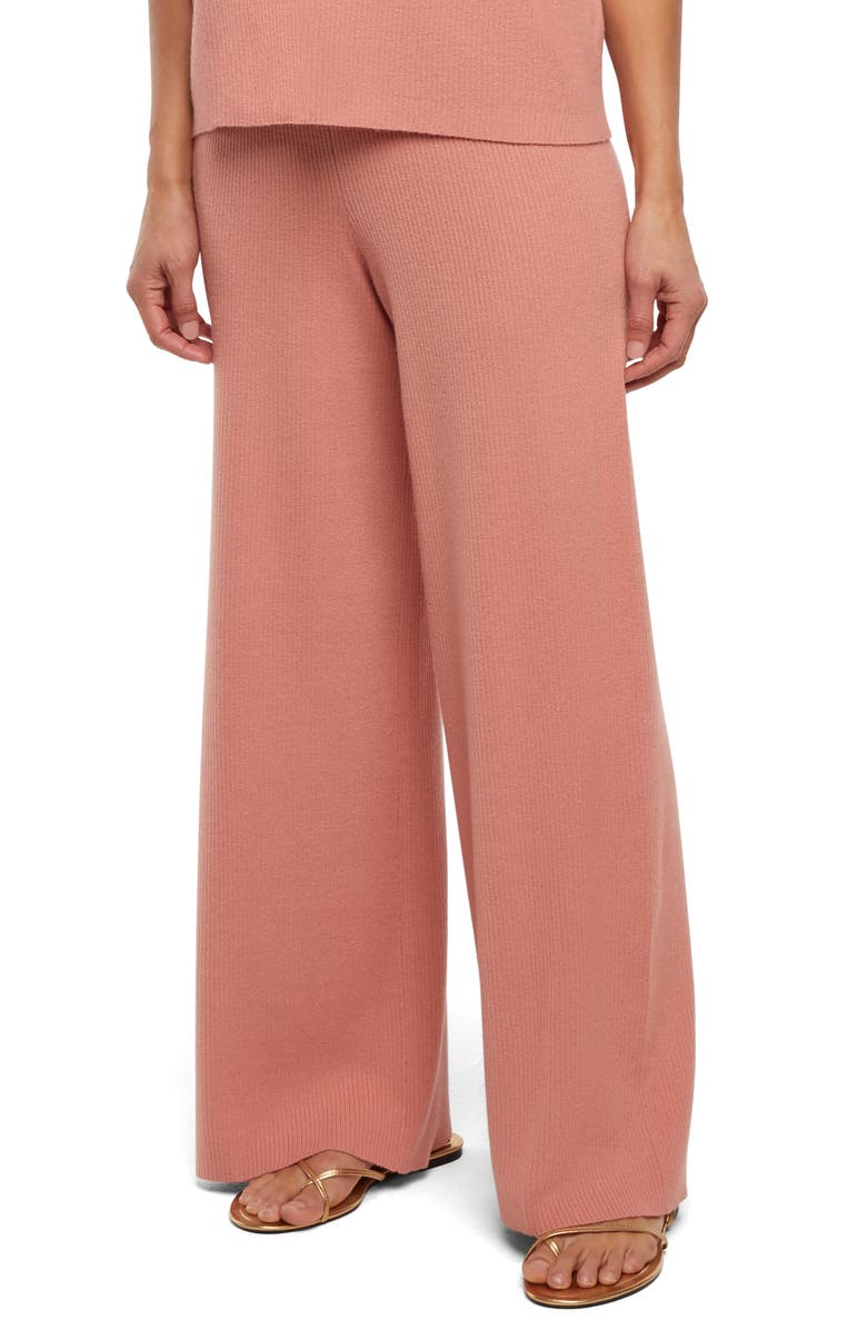 Three Dots Desiree Wide Leg Pants, Alternate, color, Rose Dawn