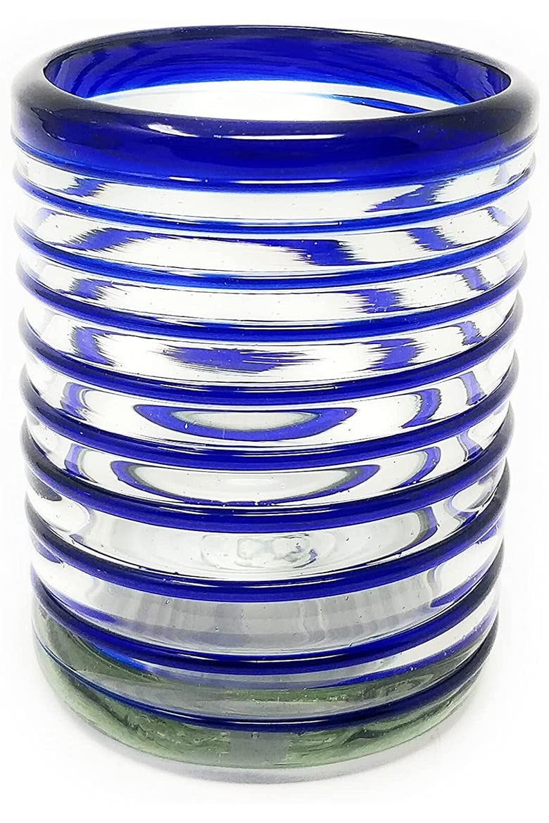 Tumbler Glasses with Spiral  - Set of 6 Tumbler, Alternate, color, Cobalt