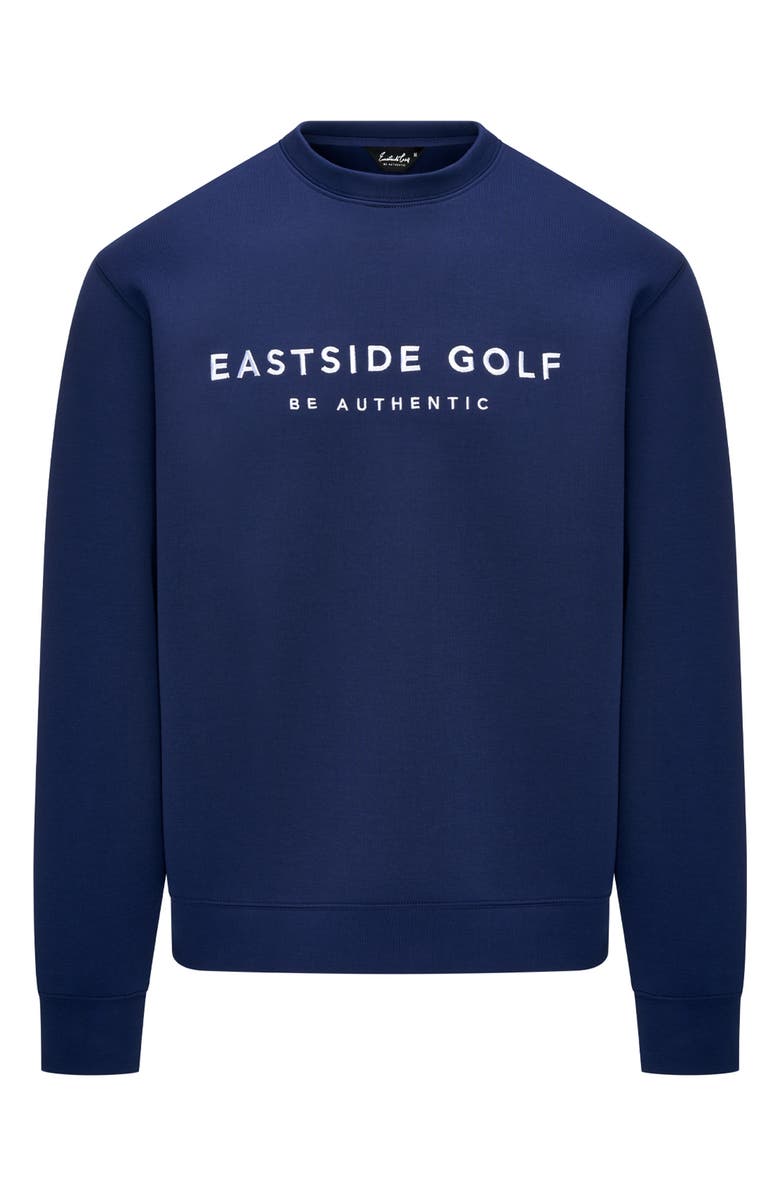 Eastside Golf Logo Embroidered Double Knit Sweatshirt, Main, color, Blue Void