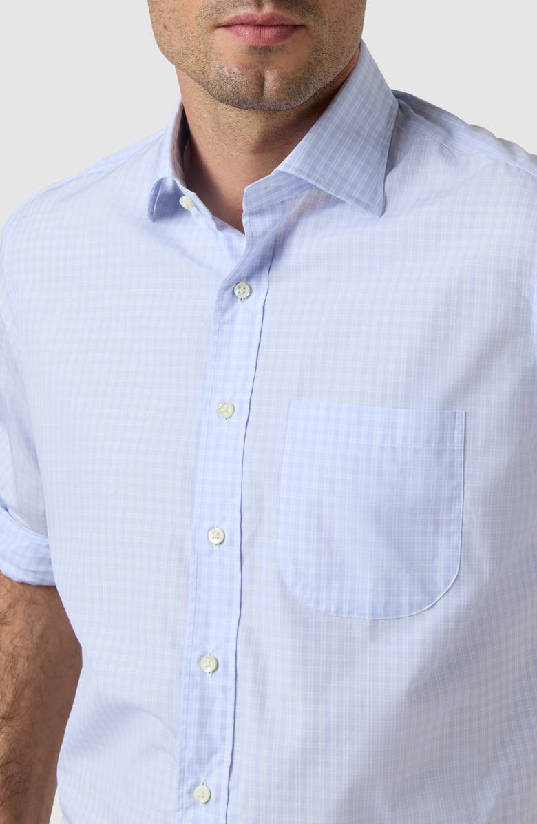 Sid Mashburn Slim Fit Microcheck Cotton Poplin Button-Up Shirt, Alternate, color, Blue Multi / White Check