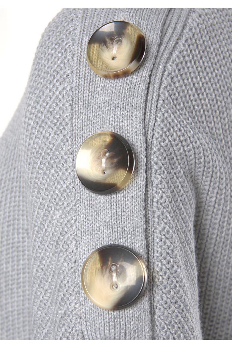 Button Detail Sweater, Alternate, color, Grey