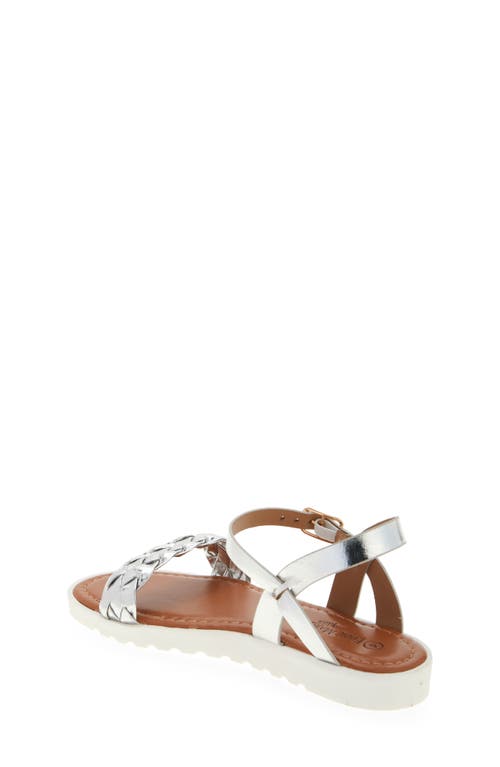 Extreme By Eddie Marc Kids' Braided Strap Sandal In Silver