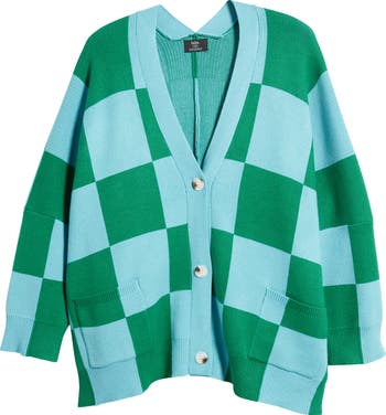 Dressed in Lala Love You Oversize Checkerboard Cardigan