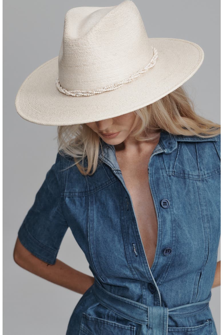 Paradise Straw Fedora, Alternate, color, CREAM