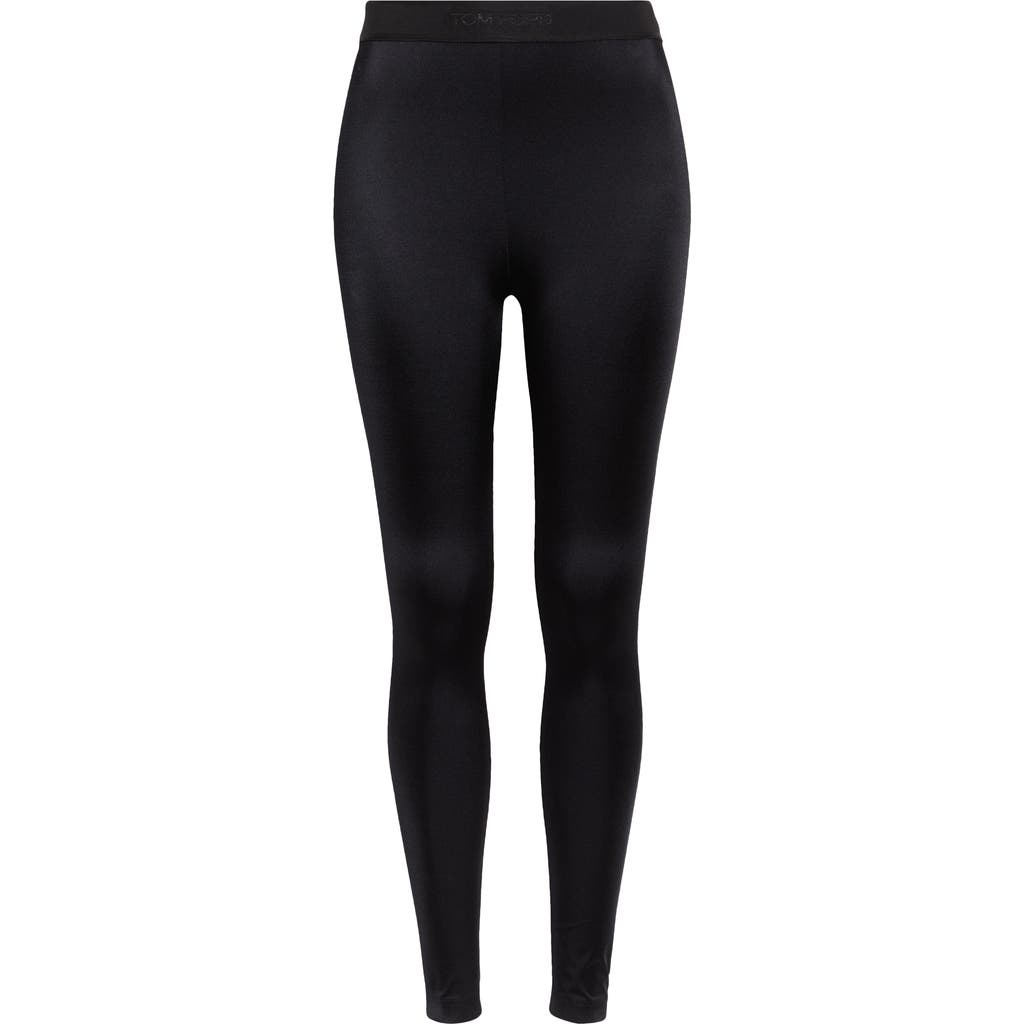 Tom Ford Black Lustrous Jersey Signature Leggings In Black
