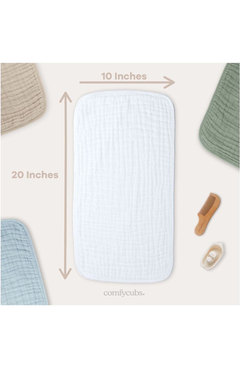 Comfy Cubs Muslin Burp Cloths - Pack of 6, Alternate, color, White