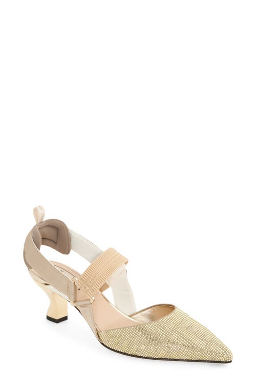 FENDI FENDI COLIBRI CRYSTAL EMBELLISHED POINTED TOE PUMP