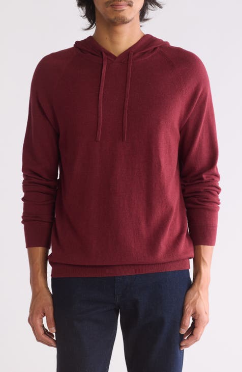 14TH AND UNION Cotton Cashmere Trim Fit Sweater Hoodie