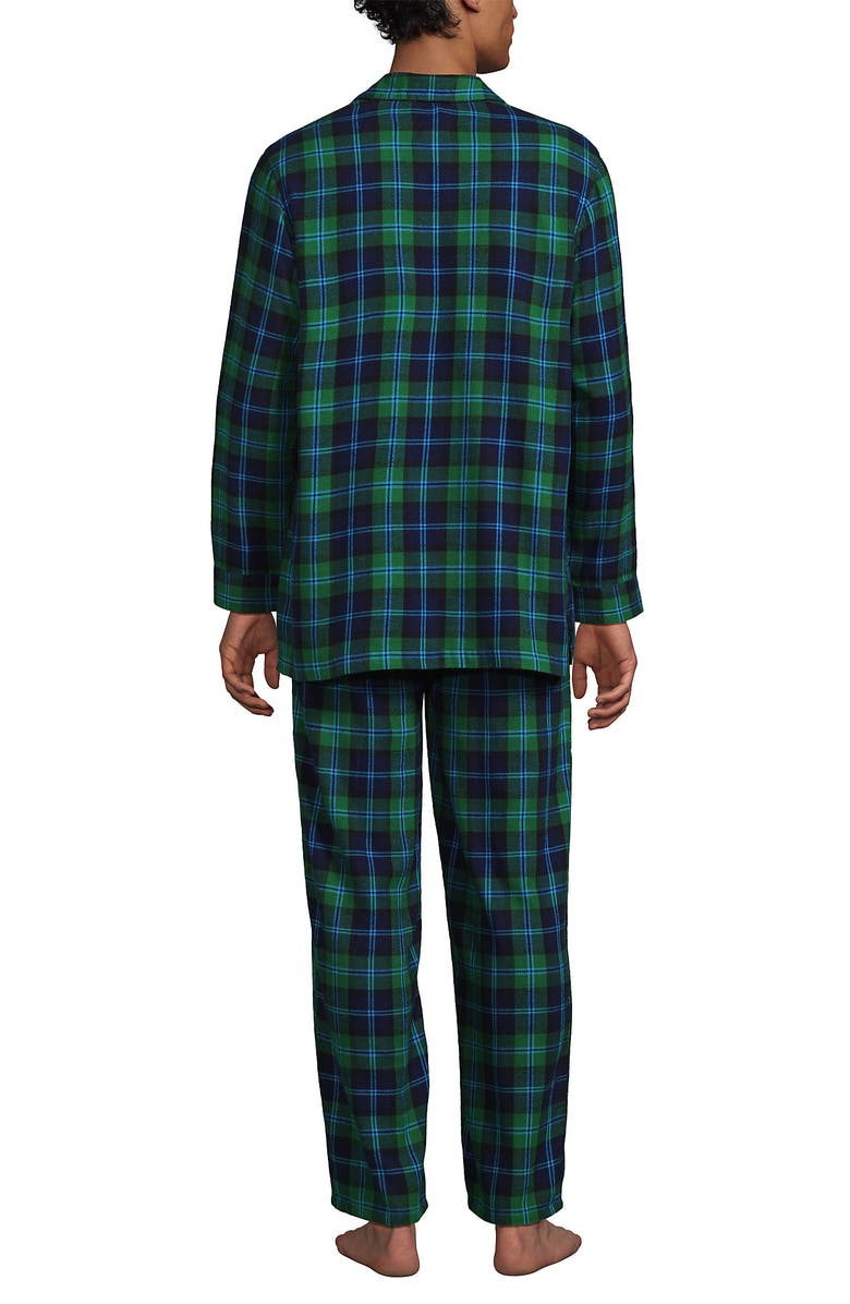 Lands' End Flannel Pajama Set, Alternate, color, Light Emerald Blackwatch