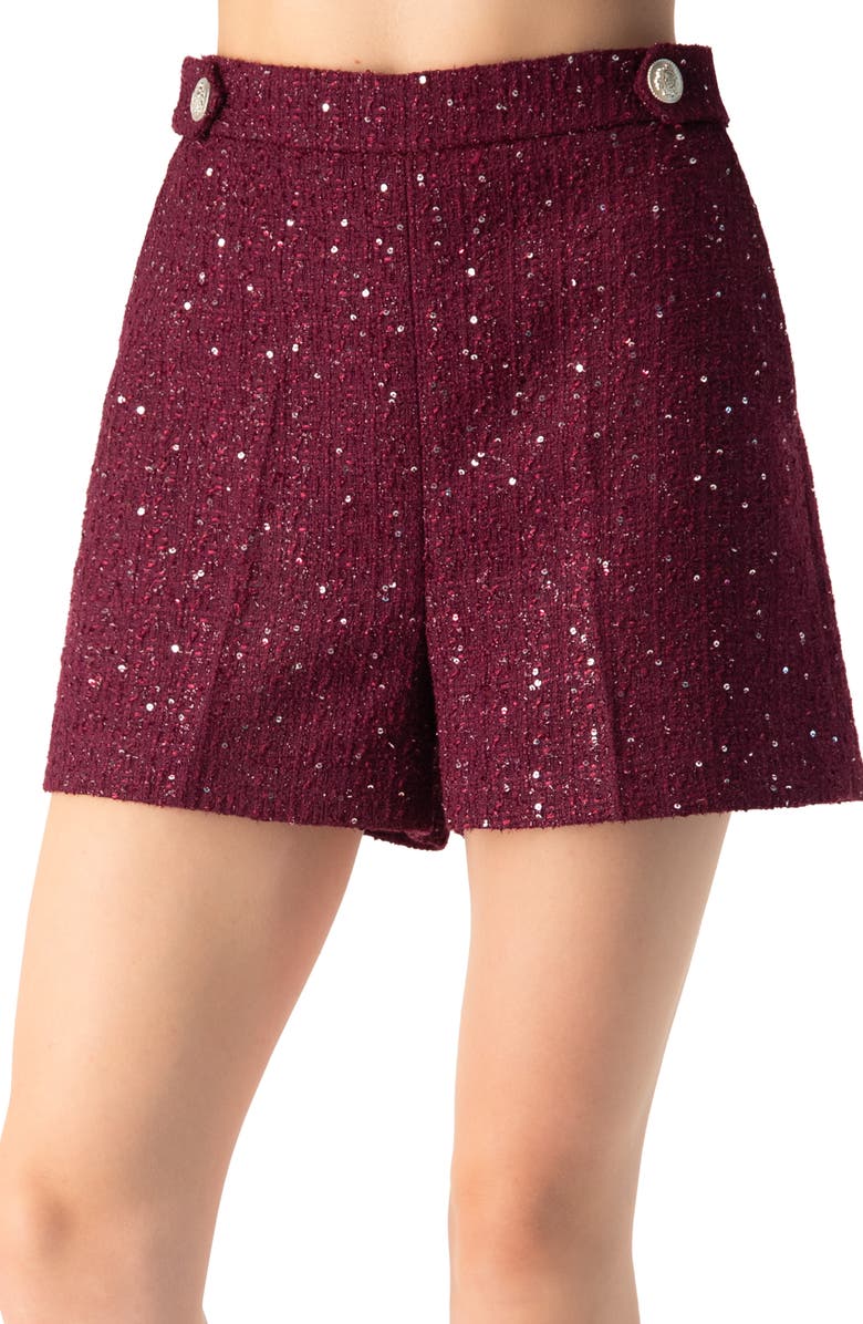 IVONNE Tailored Shorts with Pockets, Alternate, color, Wine