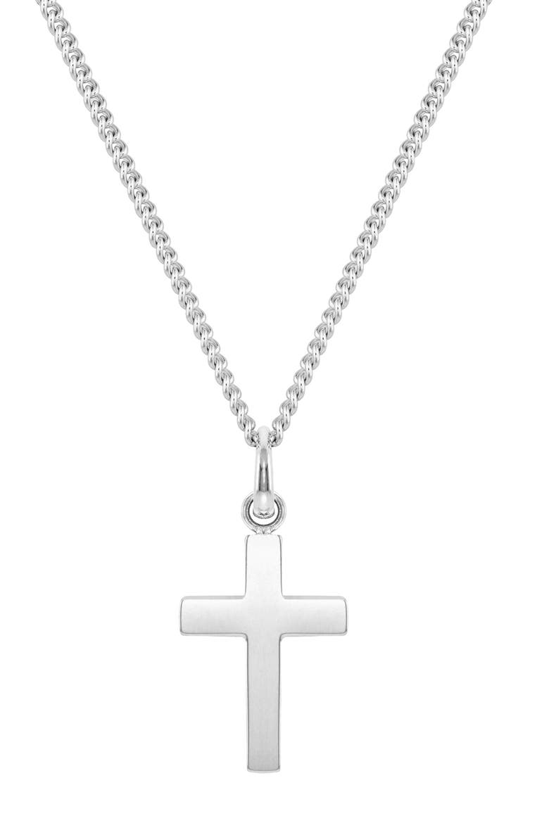Sterling Silver Cross Pendant Necklace, Main, color, SILVER