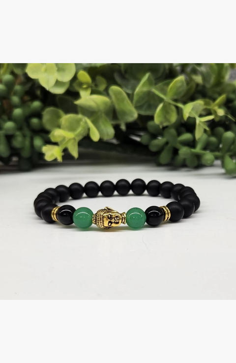 Buddha Obsidian Beaded Bracelet