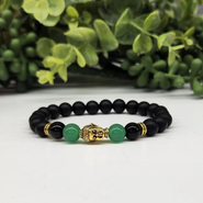 Humanist Beauty Buddha Obsidian Beaded Bracelet