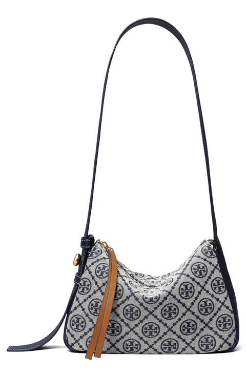 Small Romy T Monogram Canvas Shoulder Bag