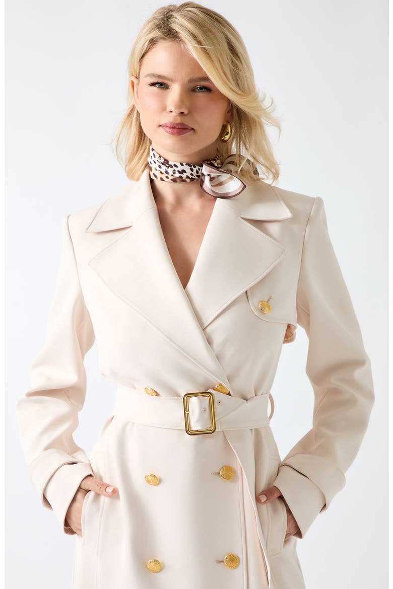 Jasmine Double Breasted Trench Coat, Alternate, color, CREAM