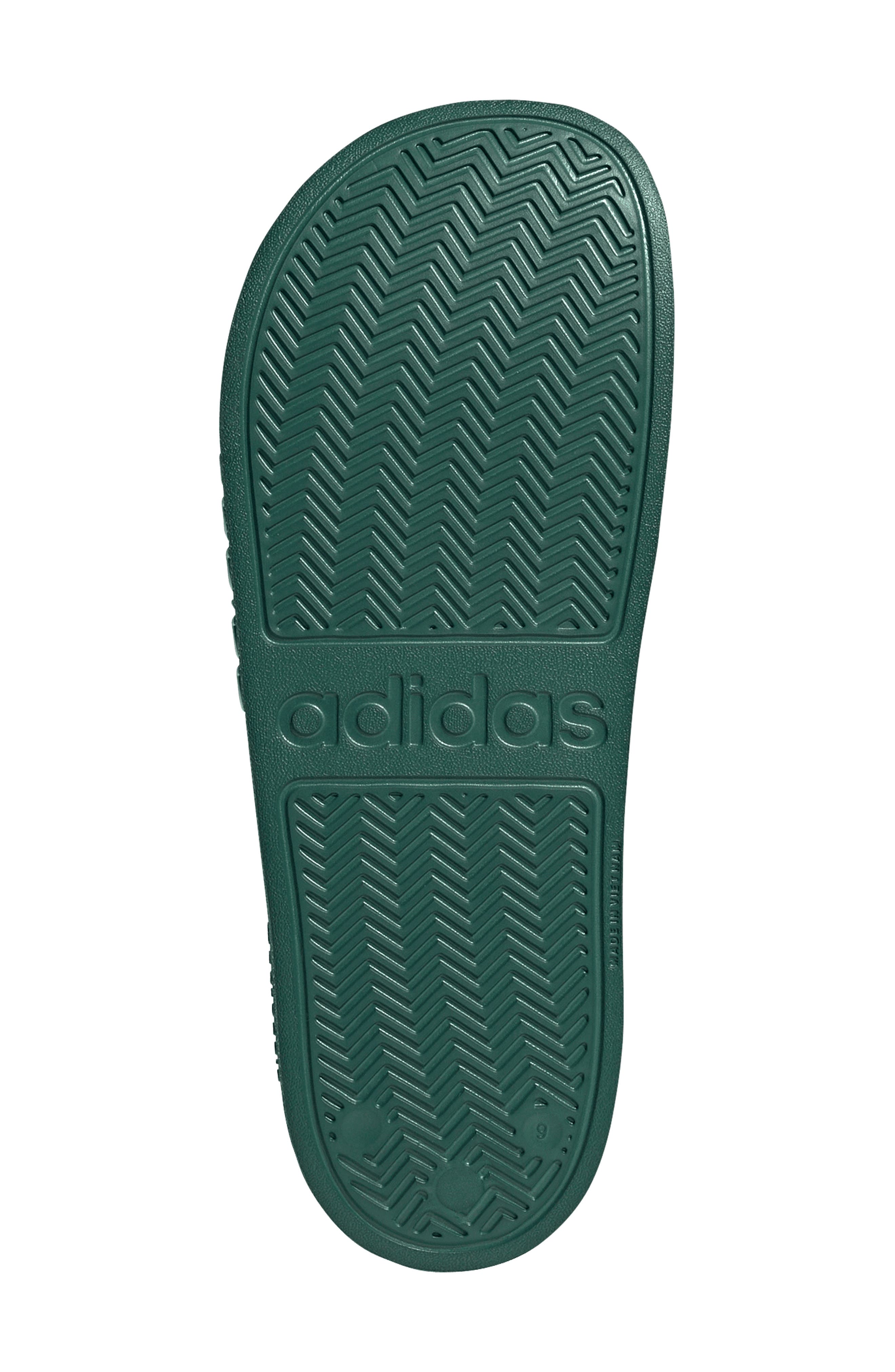 adidas Adilette Shower Slide, Alternate, color, Court Green/ White/ Green