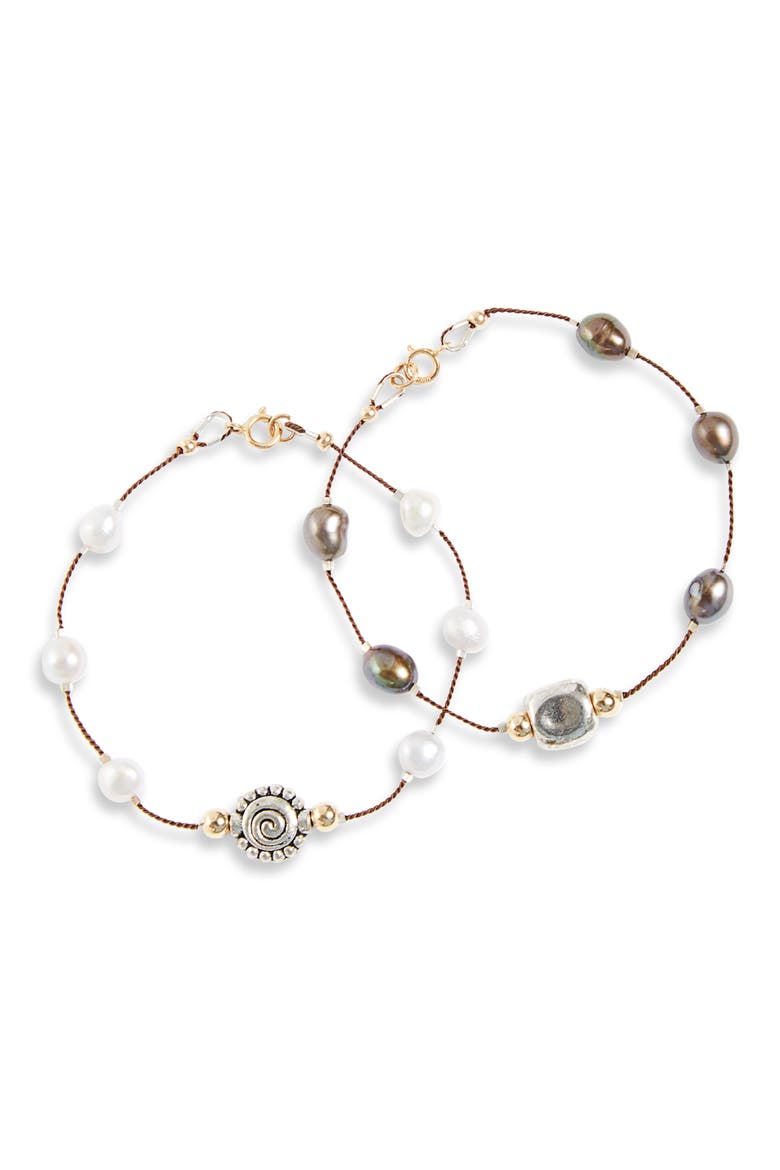Desnuda Set of 2 Station Bracelets, Main, color, VISION