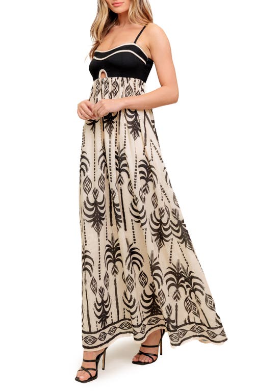 Flying Tomato Braided Trim Maxi Dress In Black