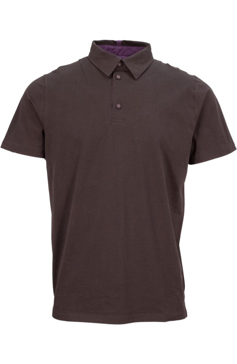 Lords of Harlech Pietro Stretch Cotton Polo Shirt, Main, color, Black